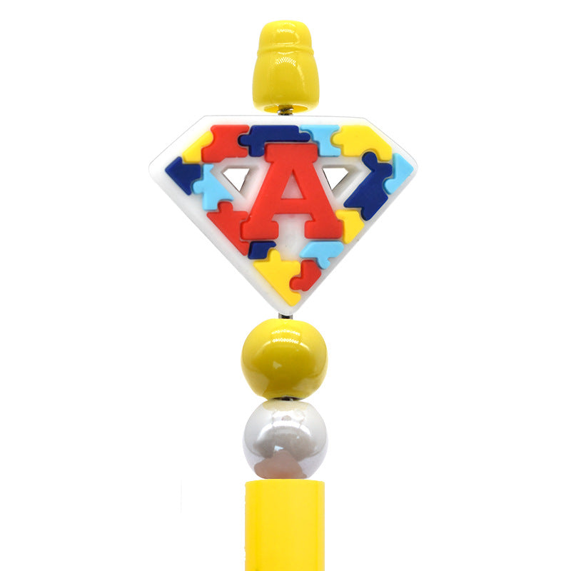 Wholesale Random  100pcs/pack  Autism Series Multicolor Beaded Pens Focus Beads